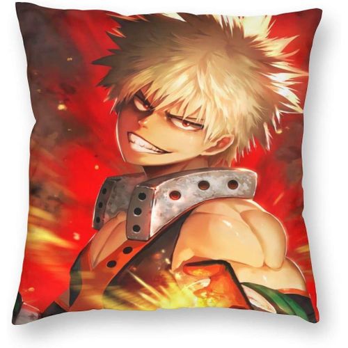 My Hero Academia Bakugou Katsuki Anime Housse De Coussin De Luxe Respirante Housse De Coussin Dcorative Carre Douce Taie D'oreiller 45,7 X 45,7 Cm