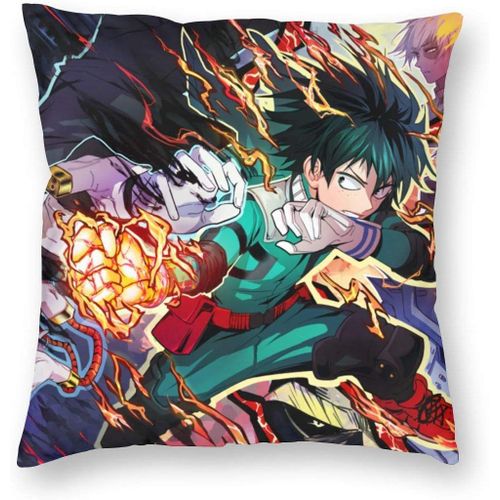 My Hero Academia Midoriya Izuku Anime Housse De Coussin De Luxe Respirante Dcorative Carre Douce Taie D'oreiller 45,7 X 45,7 Cm