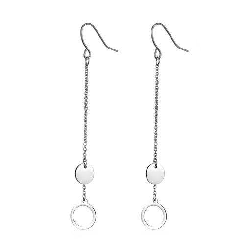 My Shape, Bijoux Tendance, Boucles D'oreilles Simples En Acier Inoxydable, Dor Et Argent, Pendentifs  Longue Section, Glands, Ronds, Boucles D'oreilles