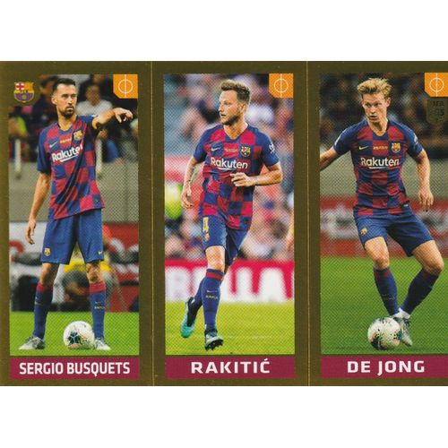 N 102 A / 102 B / 102 C - Stickers Image Vignette - Panini Fifa 365 - 2020 - The Golden World Of Football - Sergio Busquets / Rakitic / De Jong - Fc Barcelone