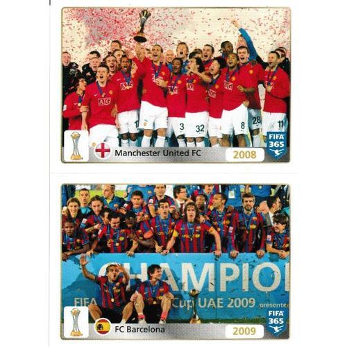 N21 / N22 - Stickers Image Panini Fifa 365 ( 2016 ) - Equipe - Manchester United 2008 / Fc Barcelona 2009