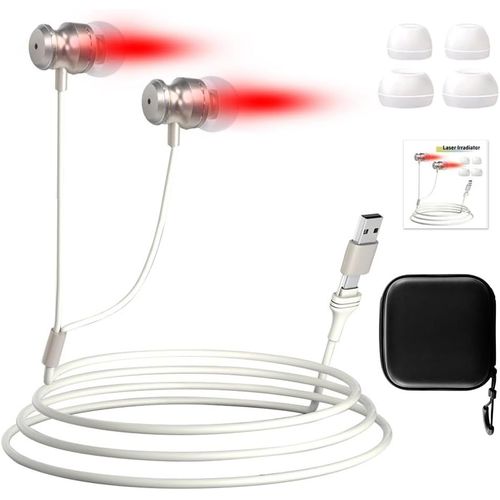 NAERYUT-couteurs Infrarouges Acouphnes,650 Nm Bouchons D'Oreilles Infrarouges,Appareil De Acouphene  Lumire Rouge Pour Hommes Et Femmes