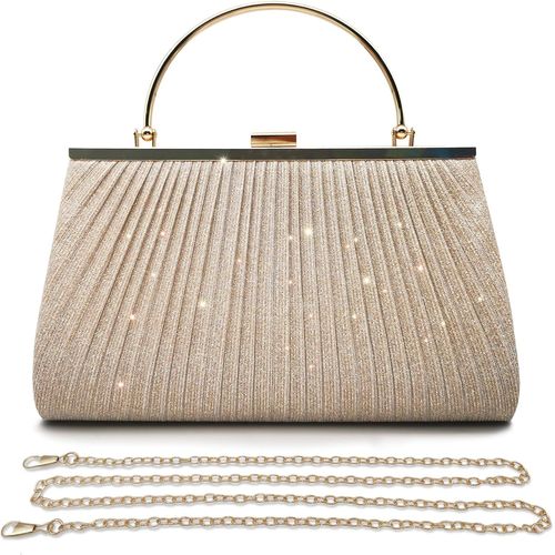 Naeryut-Women's Clutches And Clutches Clutch Bag Ceremony Wedding Sequins Small Shoulder Bag Chic Handbag,2-Gold.,Contemporary