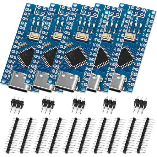 Nano Carte de dveloppement Bin 5 pices Nano Carte de dveloppement avec CH340 Type-C Interface 5V 16M Microcontrleur Carte Barebones pour arduino Nano