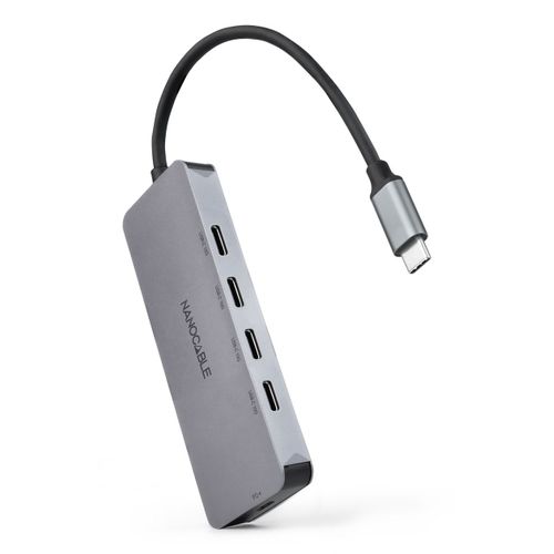 Nanocable HUB USB-C-M a 4xUSB-C-H + USB-C PD 100W