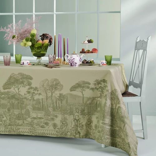 Nappe Antitache Pur Coton Vert 174x254 Cm