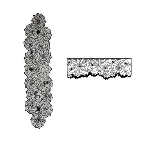 Nappe D'halloween Toile D'araigne Chemine Serviette Araigne Chemin De Table Abat-Jour Dcoration D'halloween Set A
