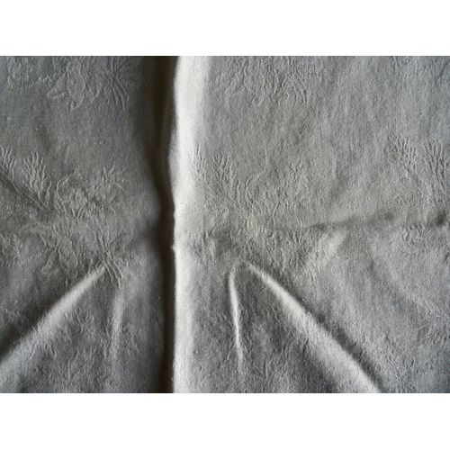 Nappe Damasse (Bouquets De Fleurs) Lin Blanc 184 X 172 + 7 Serviettes Assorties 82 X 73