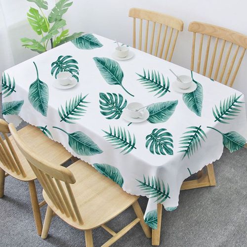 Nappe De Table Rectangulaire De Style Nordique, Impermable  L'huile, Motif De Plantes Vertes, Couverture De Table Pour Dcoration De Fte, Textile De Maison