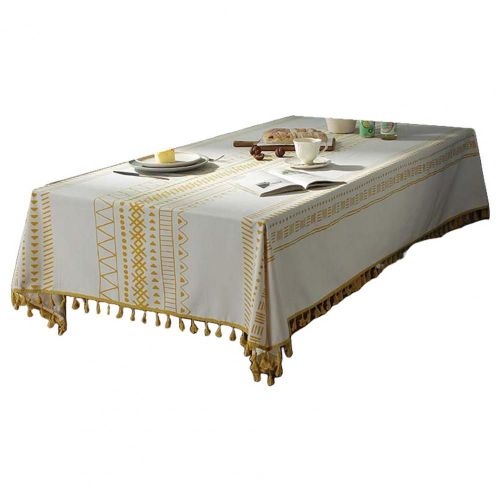 Nappe De Table Rectangulaire En Toile De Coton, Motif Transparent, Anti-Poussire, Style Bohme