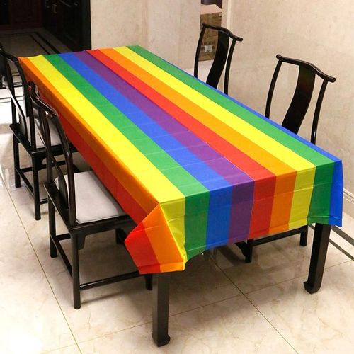 Nappe De Table Rectangulaire Impermable, Colore, Thme Arc-En-Ciel, Fournitures De Ixd'anniversaire, 54x108 Decoration Mariages Nappe De Table Nappe De Table Rectangulaire Couvercle Etirable Tafelkl