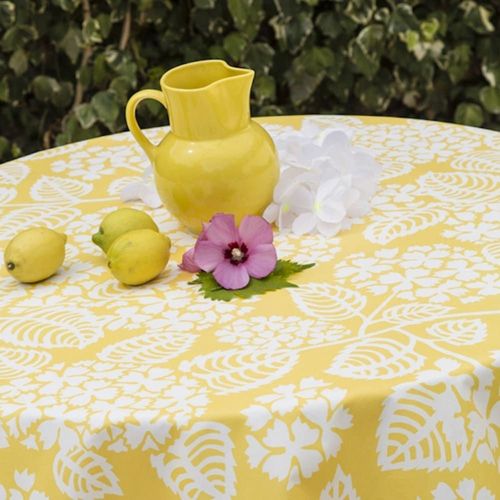 Nappe En Coton Enduit Jaune Rectangle 160 X 240 Cm
