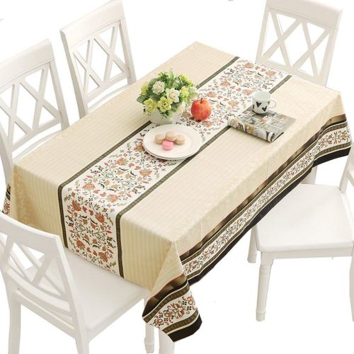 Nappe En Vinyle Rectangulaire Lourde Couverture De Table Facile  Nettoyer Impermabl, Douceur D'intrieur Ligne Dcor(137wx180cml)