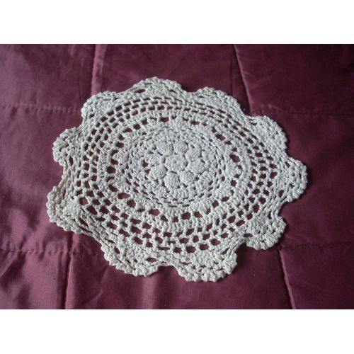 Napperon Crochet Fait Main Diamtre 20 Cm