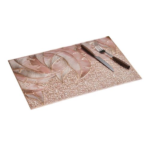 Napperons En Pvc Imprims Feuilles, Tapis De Table Isolants Rsistants  La Chaleur, Sous-Verres De Salle  Manger Rsistants  L'usure, Protecteurs De Table De Cuisine Carrs-Or Rose