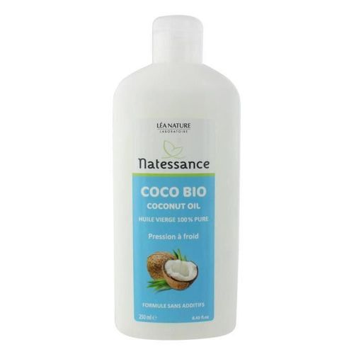Natessance Huile De Coco Bio -100 Ml - 100% Pure - Pression A Froid - Sans Additif