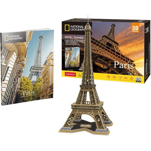 National Geographic-Puzzle 3d Paris|Maquette A Construire|Puzzle 3d Adulte Et Puzzle 3d Enfant|Puzzle Enfant 8 Ans|Maquette Jouet Enfant|80 Pices.[Y17]