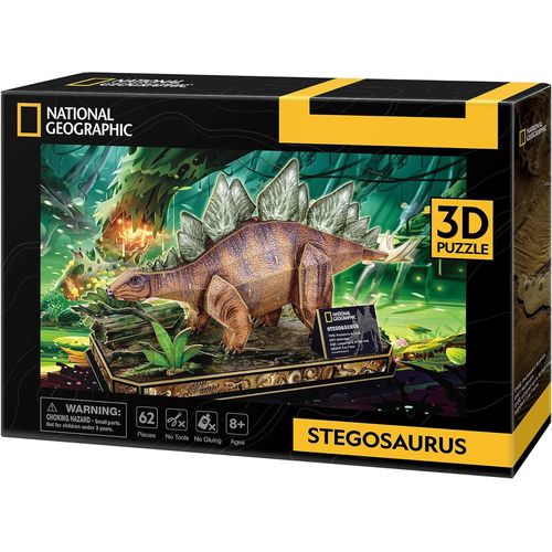 National Geographic - Puzzle 3d Stegosaurus | Puzzle 3d Enfant | Puzzle Dinosaure De National Geographic | Puzzles 3d Modles  Assembler | 62 Pices