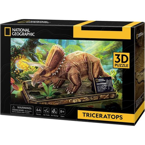 National Geographic - Puzzle 3d Triceratops | Puzzle 3d Enfant | Puzzle Dinosaure De National Geographic | Puzzles 3d Modles  Assembler | 44 Pices