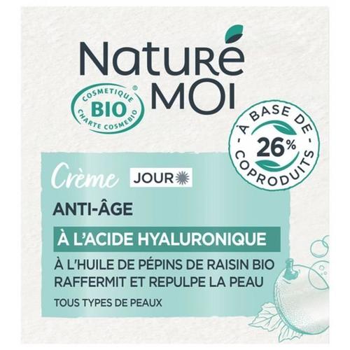 Natur Moi Crme Jour Anti-ge -  L'acide Hyaluronique Et  L'huile De Ppins De Raisin Bio - Tous Types De Peaux - 50 Ml