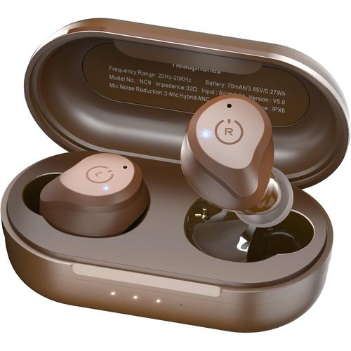 Nc9 couteurs Bluetooth Sans Fil Ecouteurs Bluetooth 5.3 Avec Rduction De Bruit Active Diffrents Modes Mode Transparent, Marron[BLU5275642]