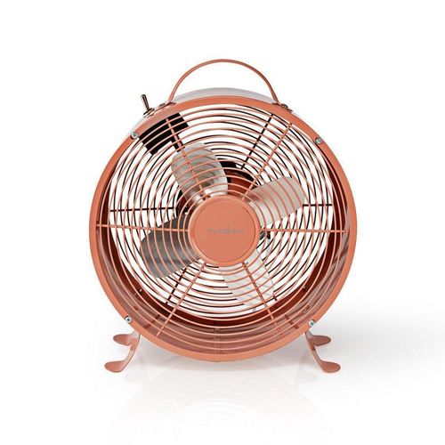 Nedis Ventilateur de Bureau Rtro Diamtre 25cm 2 Vitesses Rose Vintage