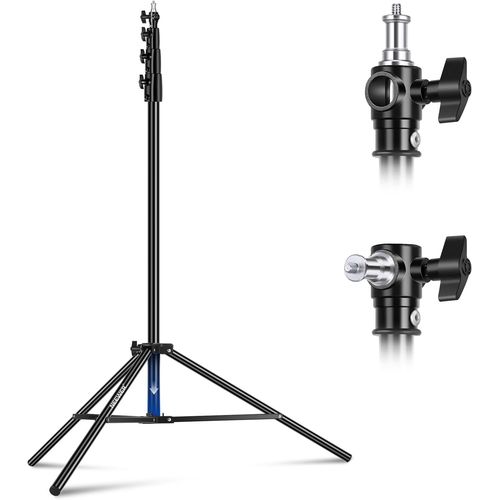 NEEWER 13ft/400cm Support de Lumire  Coussin d'Air, Trpied en Mtal pour Lumires Annulaires Photographie avec Adaptateur  Vis 1/4"  3/8" et Interfaces  3 Voies, Charge Max: 17.6lb/8kg, ST-400AC