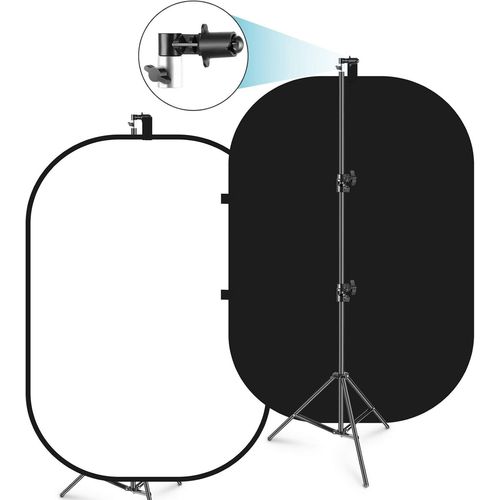 NEEWER 150x200 cm Chromakey Noir et Blanc 2-en-1 Toile de Fond Pliable Pop-Up Pliable avec Support, Panneau Pliable pour Photo, Vido, Diffusion en Direct, etc.