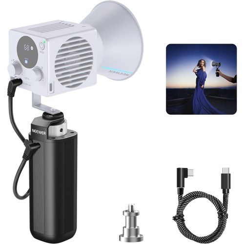 NEEWER BASICS Alimentation de Lampe Vido Portable COB HS60B, 5000mAh 74Wh 100W PD Charge Rapide 14,8V/10A Sortie DC, Support de Photographie Portable pour Enregistrement Vido en Extrieur, PH74E