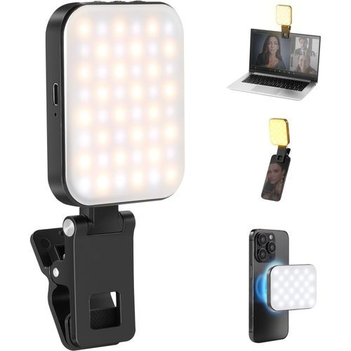 NEEWER BASICS Magnetic Selfie Light Compatible avec MagSafe iPhone 16 15 Pro Max Plus, Clip clairage de Vidoconfrence Lumire de Remplissage pour PC Zoom Appel Flux Direct Enregistrement, BL48B