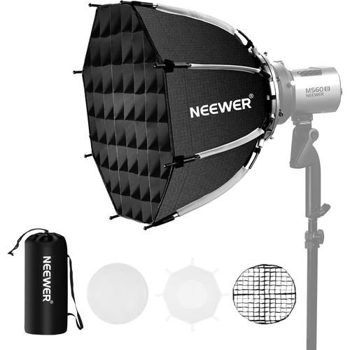 NEEWER Bote  lumire octogonale Bowens de 45 cm, Pliage Rapide, Installation Rapide avec diffuseurs/Grille en nid d'abeille/Sac pour Q4 RGB CB60 MS60B MS60C MS150B Compatible avec Godox Aputure