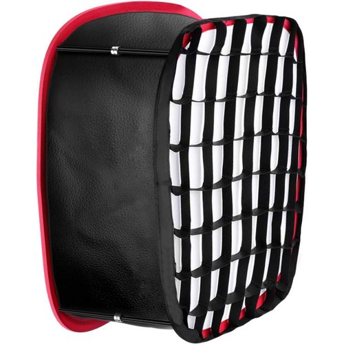 NEEWER Bote  Lumire Softbox Pliable avec Attache de Sangle, Grille et Sac de Transport Compatible avec Neewer 480/660/530 LED Panneaux d'clairage, Ouverture de 9,8 x 8,7 cm (Noir + Rouge)