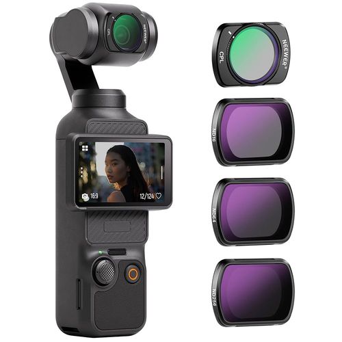 Neewer Kit De Filtres Hd Cpl Nd16 Nd64 Nd256 Compatible Avec Dji Osmo Pocket 3 Creator Combo Accessoires Camra D'action Magntique Filtre Polarisant  Densit Neutre Verre Optique Cadre En Aluminium