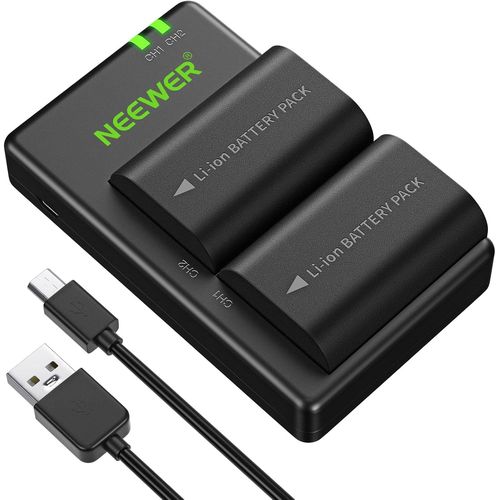 NEEWER Kit pour Canon LP-E6 & LP-E6N Batterie de Rechange 2000mAh Noires pour Appareil Photo Canon EOS 5D Mark IV 5D Mark III 5DS 5DS R 5D Mark II 6D 7D Mark II 7D 80D 70D 60D 60Da etc.