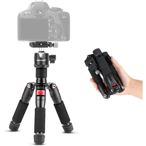 NEEWER Mini Trpied pour Appareil Photo avec Rotule  360 en Alliage d'Aluminium 20"/50cm 1/4" Plaque Rapide de Type Arca,Trpied de Voyage de Bureau Portable pour Camscope DSLR, Charge Max:11lb/5kg
