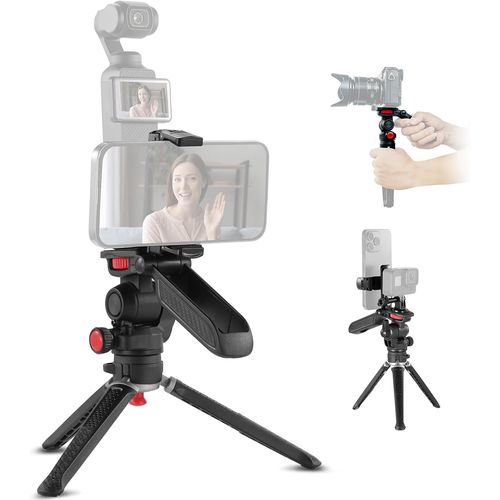 NEEWER Mini Trpied pour Appareil Photo et Smartphone avec poigne/Adaptateur camra d'action/360 Pan&Tilt, Vlog, Compatible avec iPhone GoPro Hero 13 12 11 10 Reflex numriques Samsung, TS003