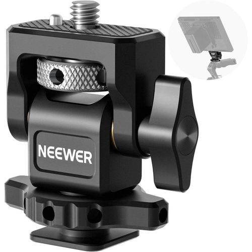 NEEWER Support de Moniteur camra avec Sabot Froid pour Moniteur 5"&7",vis 1/4",Compatible avec Atomos Ninja V, pivotement  360, Inclinaison rglable  180, Amortissement, MA006