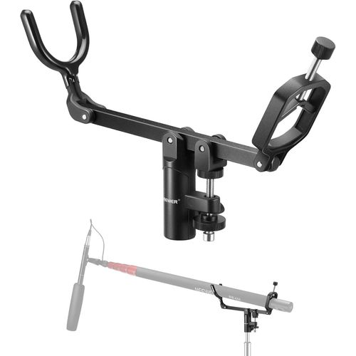 NEEWER Support de Perche de Micro avec Goujon 5/8", Adaptateur de Montage pour Microphone vido DSLR antidrapant en mtal, Inclinaison de -15/+30, Charge maximale:17/6lb/8kg,CM-NA -2