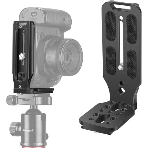 NEEWER Support en Forme L Quick Shoe QR Plaque Verticale Appareil Photo Support en L avec Vis 1/4 Pouce Arca Swiss Compatible avec DJI Osmo Ronin Zhiyun Canon Nikon Sony DSLR Appareil Photo (Noir)