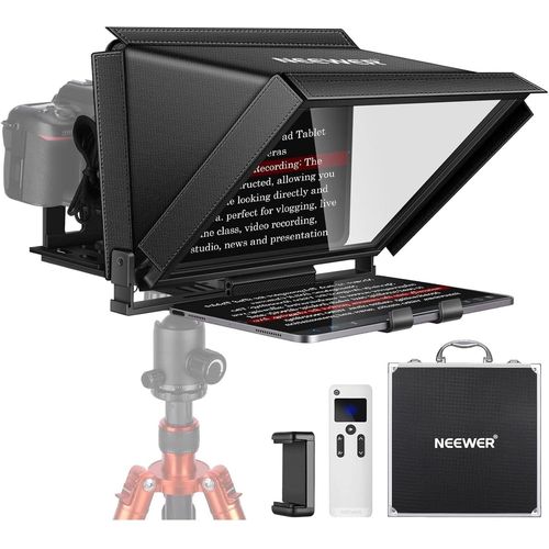 NEEWER X12 Tlprompteur en Aluminium 14" pour IPad/Tablette/Phone/Camra DSLR avec Tlcommande, tui de Transport, App Compatible avec iOS/Android pour l'enseignement en Ligne/Vlogger/Selfie Direct