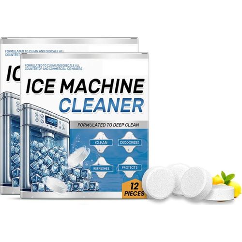 Nettoyant Et Dtartrant Pour Machine  Glaons - 12 Pastilles Ice Clean Compatibles Avec Frigidge, Opal, Nickel Safe Anticalcaire Pour Comptoirs, Machines  Glaons En Ppites