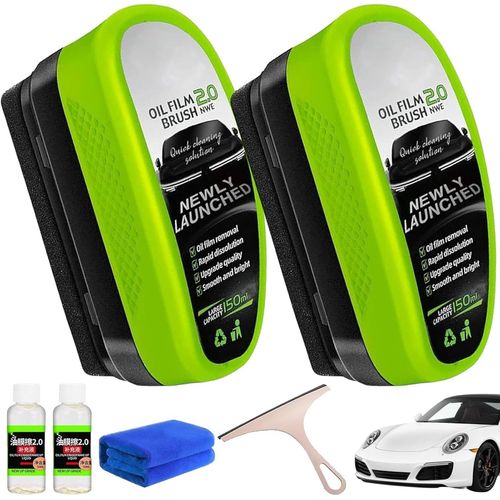 Nettoyant Vitres Boministore, Nettoyant Voiture Boministore Pro 2.0, Brosse De Nettoyage Pour Film D'huile Automobile, Planche De Nettoyage Universelle Pour Vitres, Brosse Pour Enlever Le Film D'huile