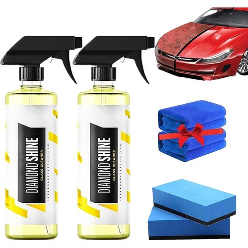 Nettoyant Vitres De Voiture Brillant 237 Ml, Nettoyant Diamant, Nettoyant Vitres Diamant Brillant, Nettoyant Film D'huile Pour Vitres Auto Sparkle, Clart Cristalline (2, 237 Ml)