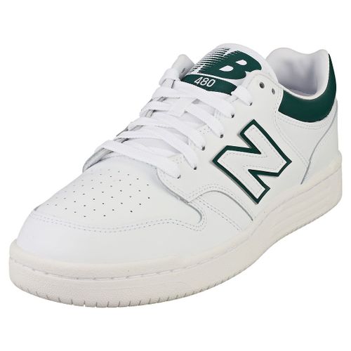 New Balance 480 Homme Baskets Decontractee Blanc Vert - 42