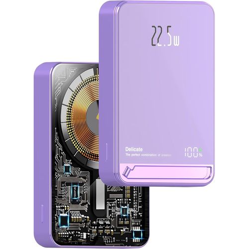 New Batterie Externe Sans Fil Magntique 10 000 Mah - Recharge Rapide Pour Iphone Et Samsung - Compatible Magsafe, Induction - cran Led - Design Compact Et Lger
