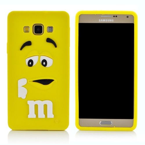 Coque M&m's Samsung Galaxy A3 - Jaune Silicone Souple tui Housse 3d - Chocolate