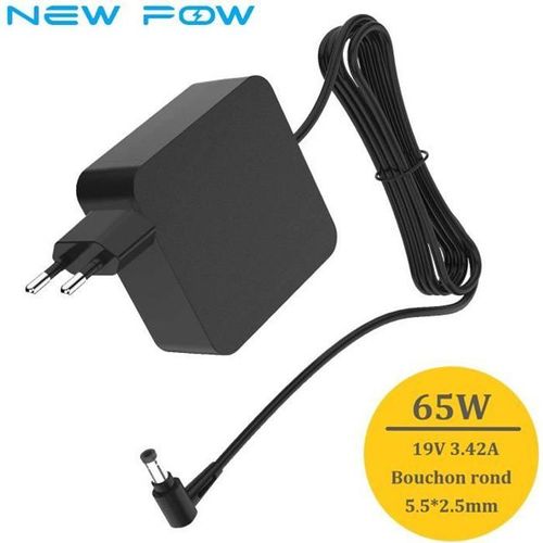 NEW POW Chargeur Alimentation Compatible pour PC Portable ASUS X751 X751L X751LX R556 R556L R556LA -19V 3.42A 65W