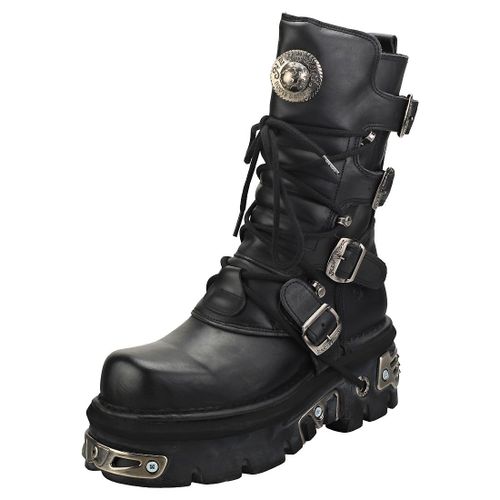 New Rock Reactor Half Boots Mixte Adulte Bottes Plate-Forme Noir - 39