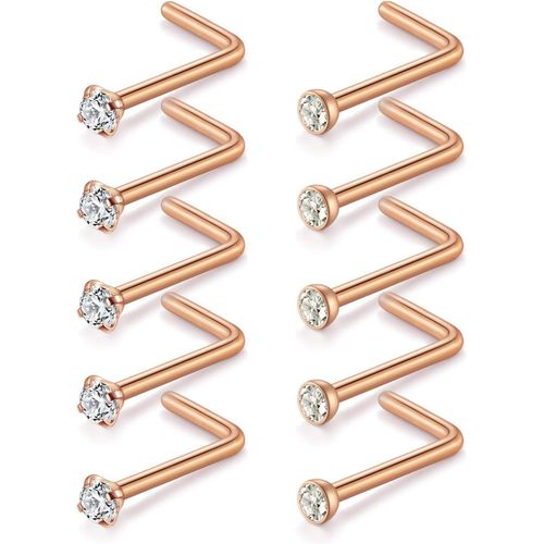 Nez Stud Piercing 18g Acier Inoxydable Chirurgical Nez Narine Piercing Zircone 1.5/2.0/2.5mm Nez Piercing Nez Goujons Piercing Bijoux Pour Femmes Hommes