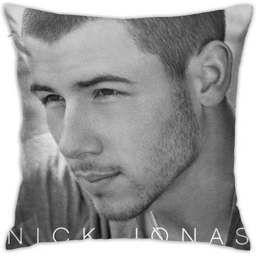 Nick Jonas Taie D'oreiller Dcorative Douce Et Confortable Avec Fermeture clair Invisible Anti-Rides, Coussins De Canap En Peluche Populaires, Housse De Sommeil Facile D'entretien, Taille Unique 45,7 X 45,7 Cm